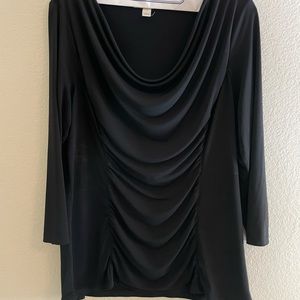 2/$20 -Dana Buchman Black ruched blouse -size Med